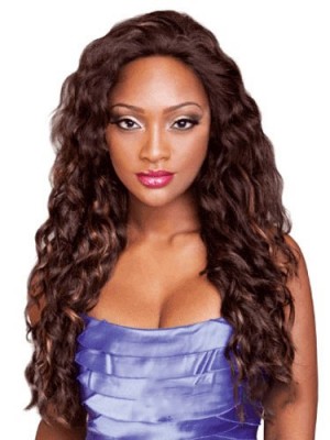 Top Quality Long Curly No Bang African American Lace Wigs For Women 22 Inch