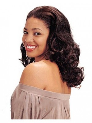 Fabulous Long Curly No Bang African American Lace Wigs For Women 18 Inch
