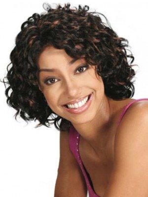 Medium Curly African American Wigs For Women 12 Inch