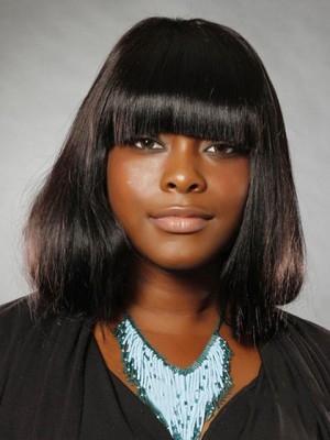 Stunning Medium Straight Sepia African American Wigs