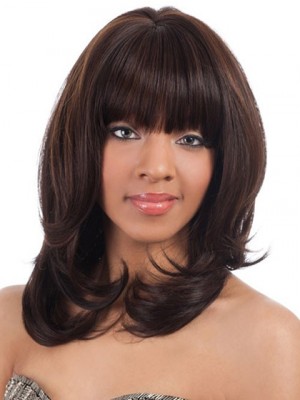 Straight Full Bang African American Wigs For Women