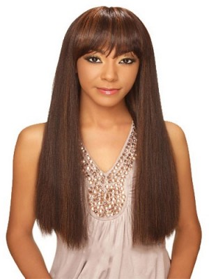 Hot Long Straight Full Bang African American Wigs For Women