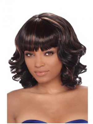 Popurlar Wavy Full Bang African American Wigs For Women