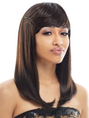 Wonderful Long Straight Full Bang African American Wigs For Women