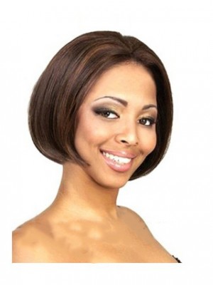 Short Straight No Bang African American Lace Wigs For Women 10 Inch 