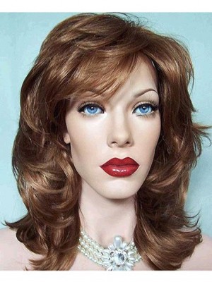 Flattering Medium Wavy Synthetic Lace Front Wig For Woman