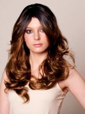 Fearne - Wavy Black In To Brown Dip-Dye Wig