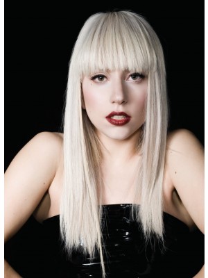 Lady Gaga Long Straight Synthetic Wig