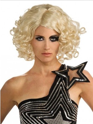 Fantastic Medium Curly Lady Gaga Lace Front Wig For Woman