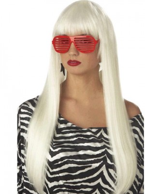 Cool Long Straight Lady Gaga Capless Wig For Woman