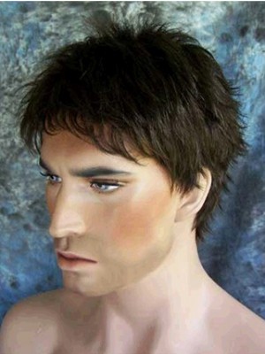 Short-length Straight Synthetic Capless Wig For Man