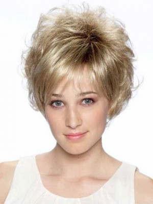 Modern Piece With Soft Curls Short Capless Wig