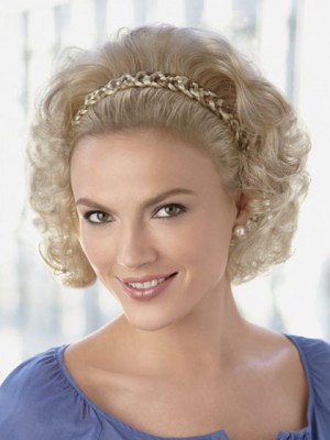 Braided Headband Synthetic Wig With Wispy Waves
