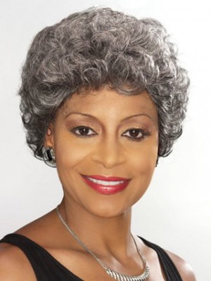 Short Curly Silver Wig
