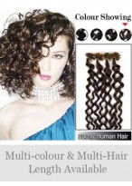 20" 100% Curly Nail Tip Human Hair Extensions 