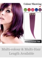 20" Highlight 6 pcs Clip in Human Hair Extensions 