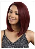 Durable Red Straight Bob Wigs 