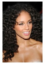 Beautiful Black Curly Alicia Keys Wigs 