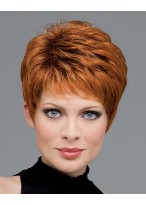 Fashion Auburn Short Human Hair Wigs 