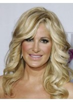 Cheap Long Blonde Kim Zolciak Lace Wigs 