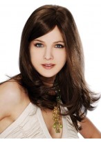Trendy Straight Full Lace Wig with bangs 