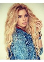Sexy Long Blonde Human Hair Wigs 