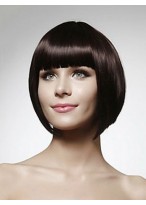 100% Human Hair Straight Short Bob Wig 