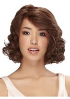 Mid-Length Curly Bob Lace Front Human Hair Wig 