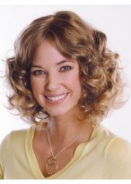 Mid-Length Curly Remy Human Hair Wig 