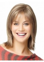 Shoulder Length Angled-Cut Human Hair Wig 