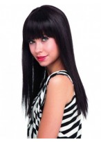 Long Strikingly Straight Human Hair Capless Wig 