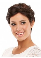 Short Wavy Fashion Cut Human Hair Lace Front Wig 