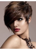 High Fashion Human Hair Short Straight Wig 