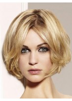 Short Wavy Bob Lace Wig with Curly Ends 