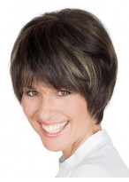 Short Cropped Fringe Remy Human Hair Wig 