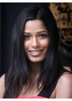 Long Straight Black Lace Front Wig 100% Human Hair Wig 