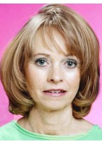 Super Simple Womens Wig Short Straight Full Lace Wig with Soft Layers 100% Human Hair about 10 Inches for Over 50s 