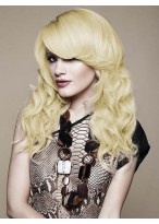 New Fashion Beautiful Long Layered Body Wavy Full Lace Wig 100% Indian Human Hair about 20 Inches 