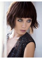 Messy Bob Hairstyle Hip Smart Capless Wig 100% Indian Real Human Hair about 8 Inches 