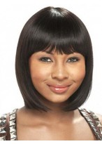 Short Straight 100% Remy Human Hair Wig 
