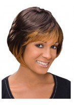 Lace Front Short With Highlight Fringe Wig 