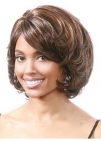 Chin Length Wavy Capless Synthetic Hair Wig 