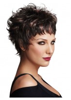 Short Sassy Easy Edge Synthetic Wig 