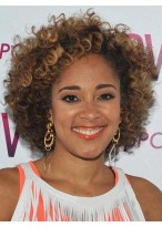 Prevailing Short Curly Brown African American Lace Wigs for Women 