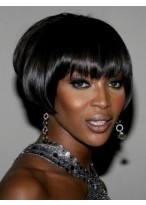 Dainty Short Straight Black African American Wigs for Women 