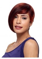 Custom Short Straight Side Bang African American Lace Wigs for Women 