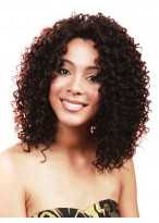 Popurlar Medium Curly African American Lace Wigs for Women 12 Inch 