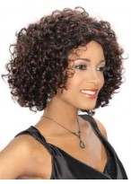 Quality Wigs Medium Curly African American Lace Wigs for Women 12 Inch 