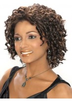 Sparkle Medium Curly African American Lace Wigs for Women 10 Inch 