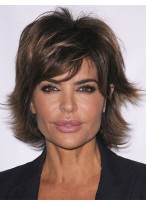 Gorgeous Short Wavy Brown African American Lace Wigs 